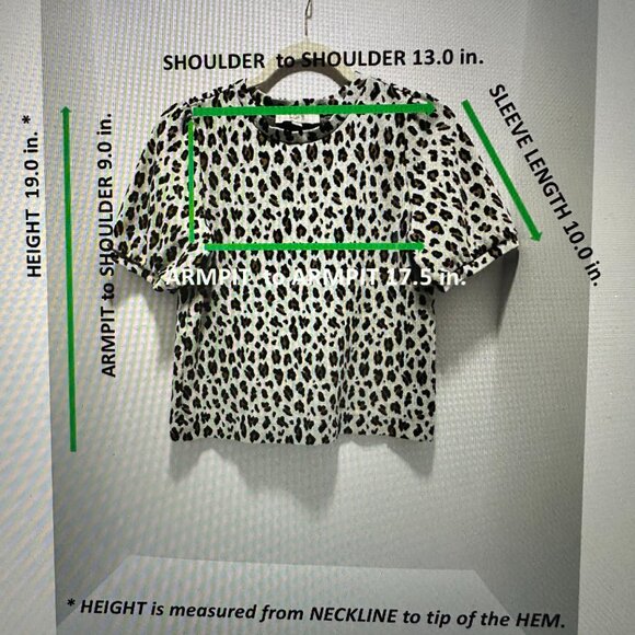 LOFT Leopard Animal Print Puff Sleeve Sweater Tee; Size: S (Small) - Picture 4 of 4